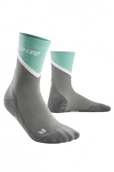 CEP bežecké vysoké ponožky CHEVRON grey/ocean