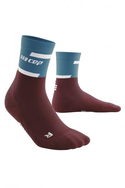 CEP Bežecké vysoké ponožky 4.0 petrol/dark red