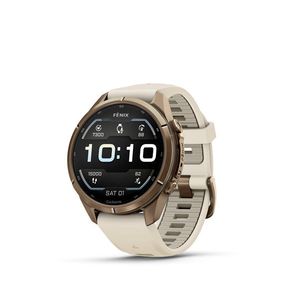 Garmin fenix 9 Pro - 43mm, AMOLED, Sapphire, Autumn Gold Titanium, Cream/French Gray band