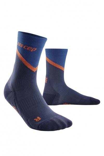 CEP bežecké vysoké ponožky CHEVRON peacoat/blue