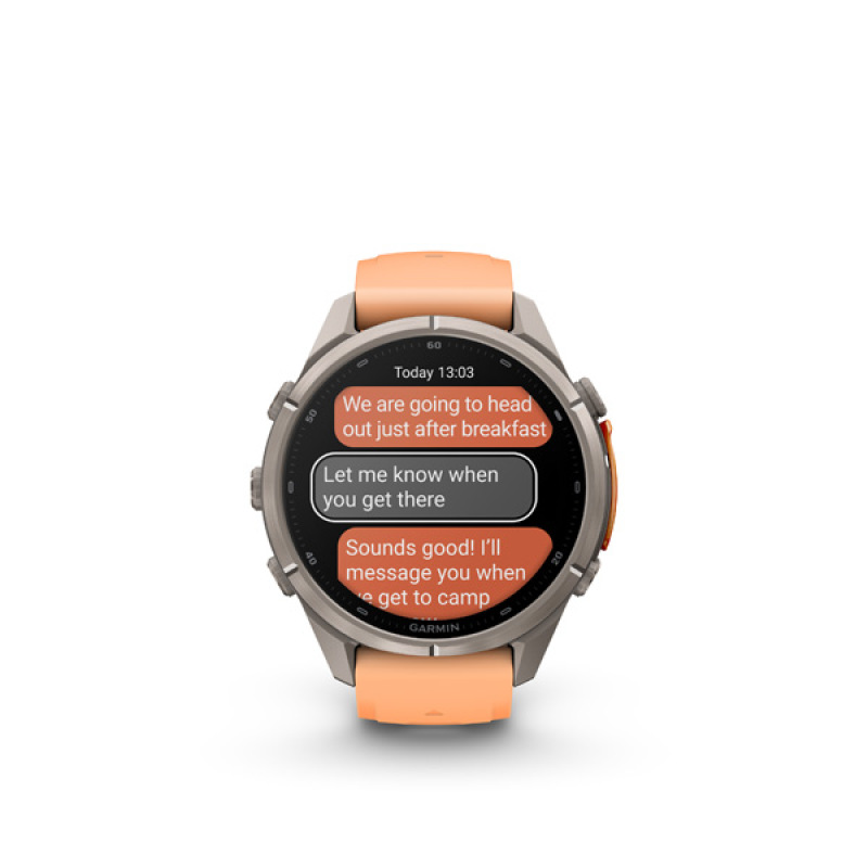 Garmin fenix 9 Pro - inReach, 43mm, AMOLED, Sapphire, Titanium, Shell Pink/Autumn Orange 8