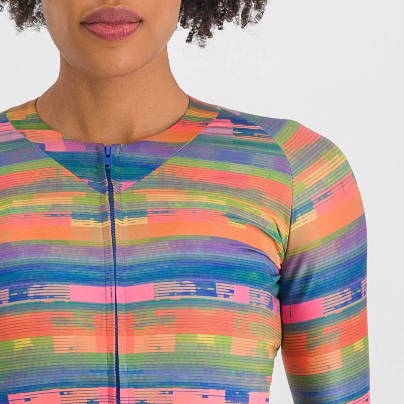 Sportful GLITCH BOMBER dámsky dres multicolor papaya 3