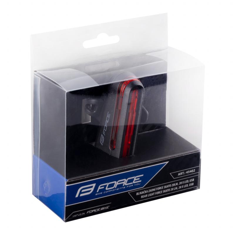 FORCE blikačka zadná SKATO 20LM, 20 x LED, USB 3