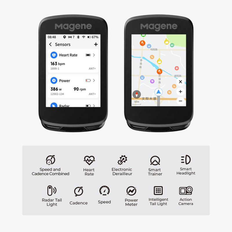 Cyklopočítač MAGENE SMART GPS C606 V2 dotykový USB 8