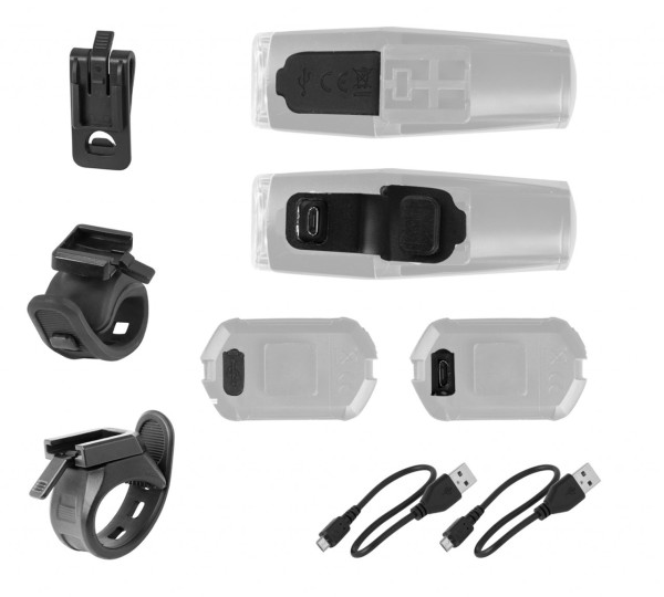FORCE svetlá - sada VARIO USB predné + zadné 1