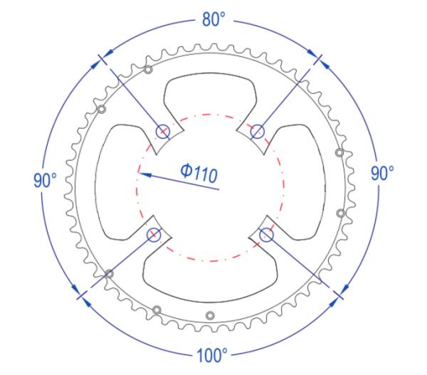 FSA prevodník Gossamer ABS 4H, 110x52z