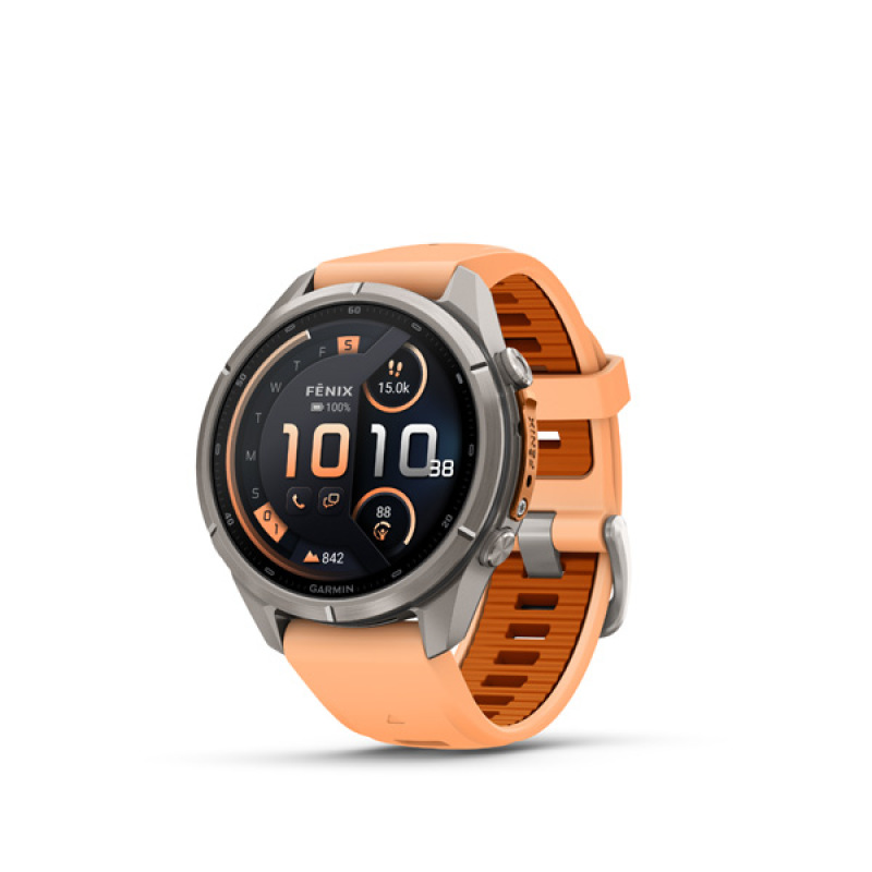 Garmin fenix 9 Pro - inReach, 43mm, AMOLED, Sapphire, Titanium, Shell Pink/Autumn Orange