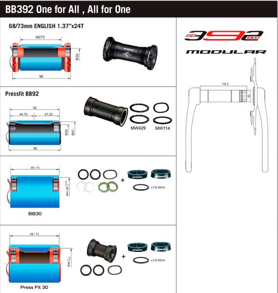 FSA kľuky SL-K Modular BB392, 36/26z, 175mm 2018