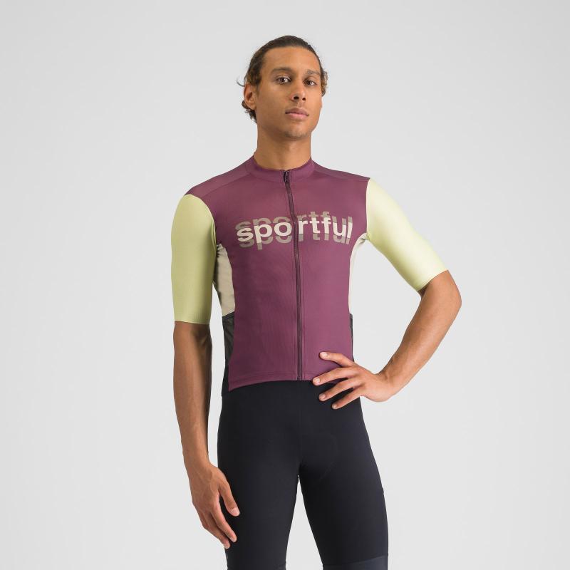 Sportful SUPERGIARA LOGO dres bordo/shadow lime