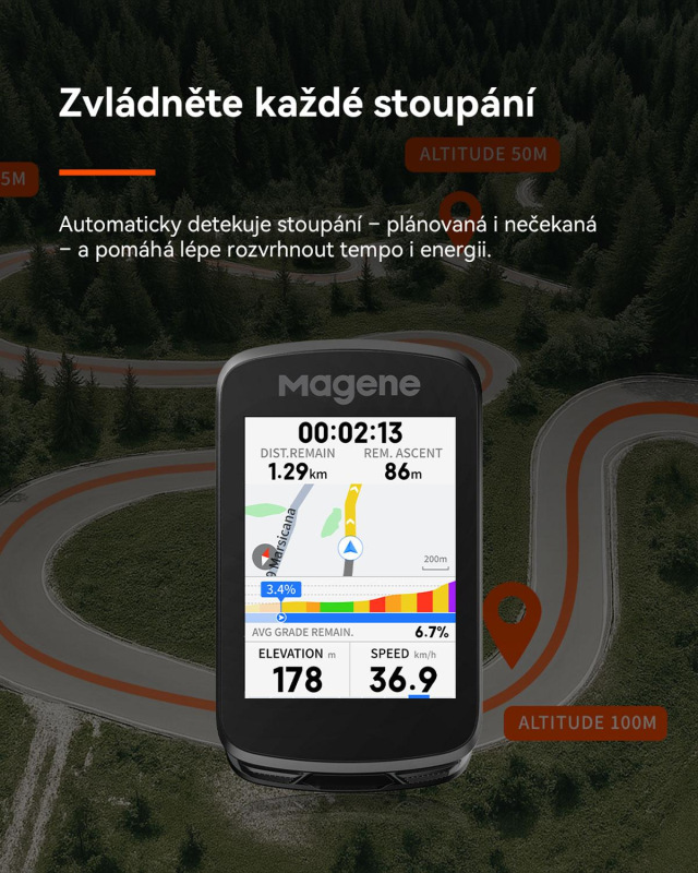 Cyklopočítač MAGENE SMART GPS C606 V2 dotykový USB 17