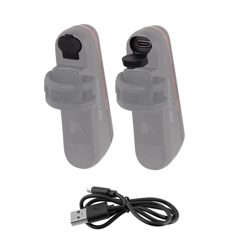 FORCE blikačka zadná SKATO 20LM, 20 x LED, USB 1