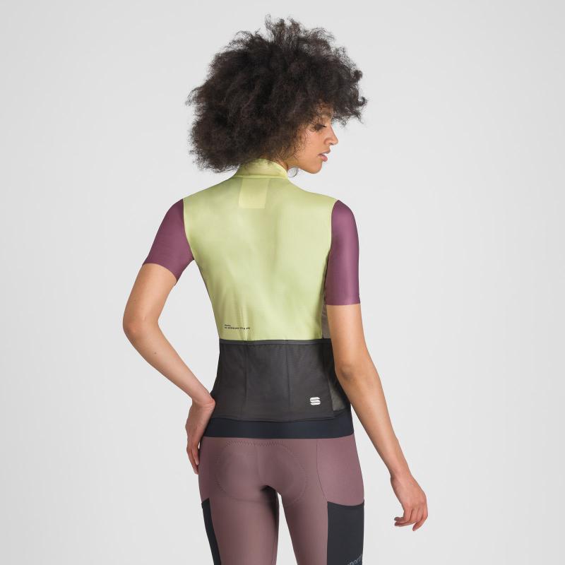 Sportful SUPERGIARA LOGO dámsky dres shadow lime/bordeaux 1