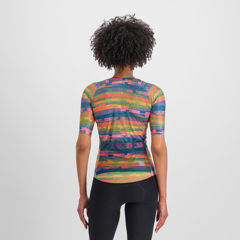 Sportful GLITCH BOMBER dámsky dres multicolor papaya 1
