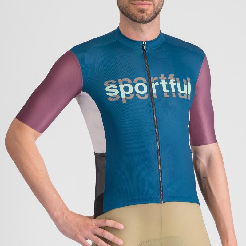 Sportful SUPERGIARA LOGO dres teal blue/bordo 2