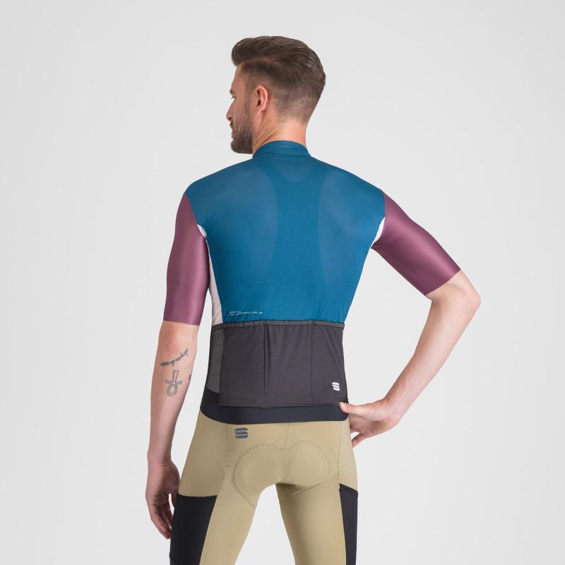 Sportful SUPERGIARA LOGO dres teal blue/bordo 1