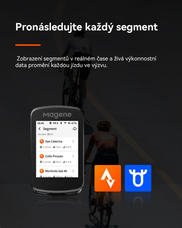 Cyklopočítač MAGENE SMART GPS C606 V2 dotykový USB 20