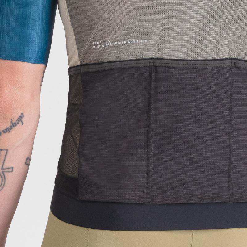 Sportful SUPERGIARA LOGO dres gun metal/teal blue 4