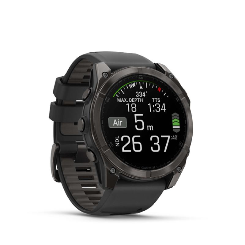 Garmin fenix 8 - 51mm, AMOLED, Sapphire, Carbon Gray DLC Titanium, Black/Pebble Gray band