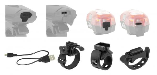 FORCE svetlá, sada EXPRESS USB predné + zadné 1
