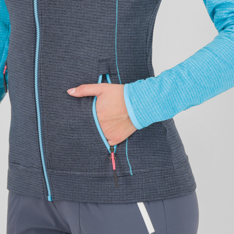 Karpos AMBRIZZOLA dámska FULL-ZIP mikina s kapucňou ombre blue/bachelor b. 6