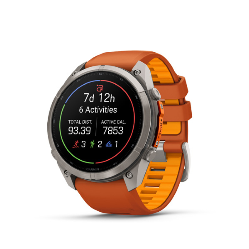 Garmin fenix 9 Pro - inReach, 51mm, AMOLED, Sapphire, Titanium, Autumn Orange/Spark Orange 6