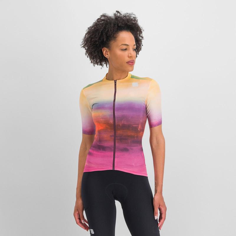 Sportful FLOW SUPERGIARA dámsky dres carmine rose yellow