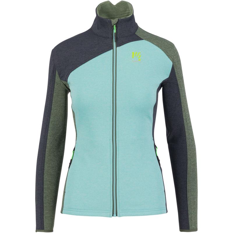 Karpos FEDERA FULL-ZIP dámska flíska Aqua Sky/Black Sand/Thyme