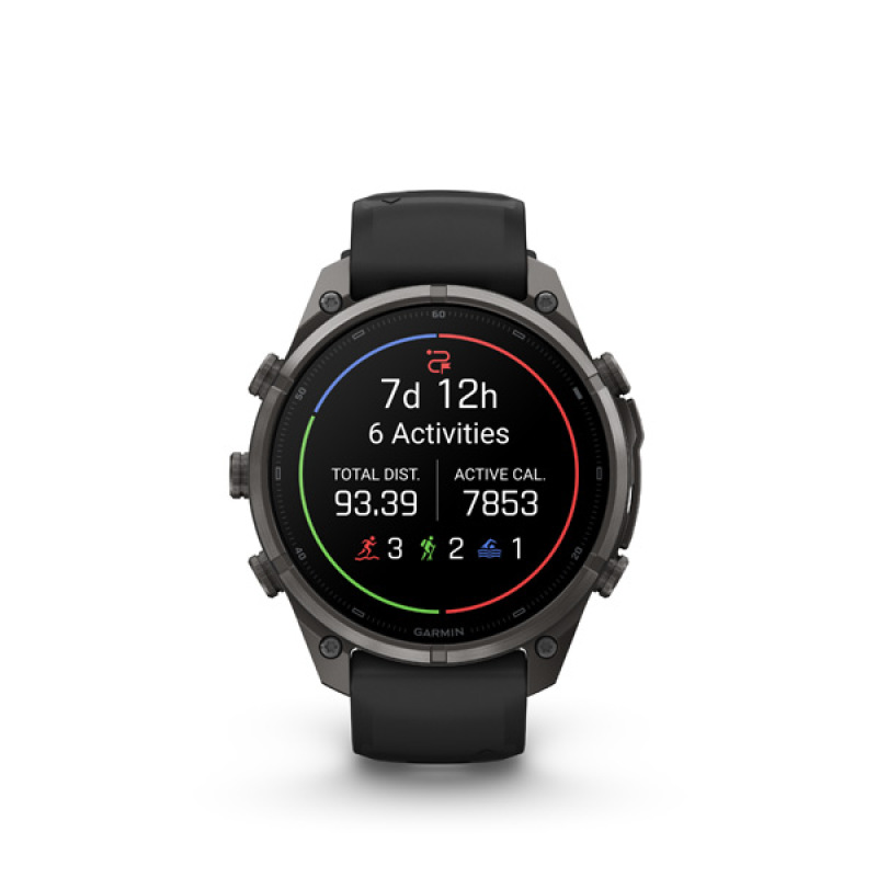 Garmin fenix 9 Pro - 47mm, AMOLED, Sapphire, Carbon Gray DLC Titanium, Black/Pebble Gray b 5