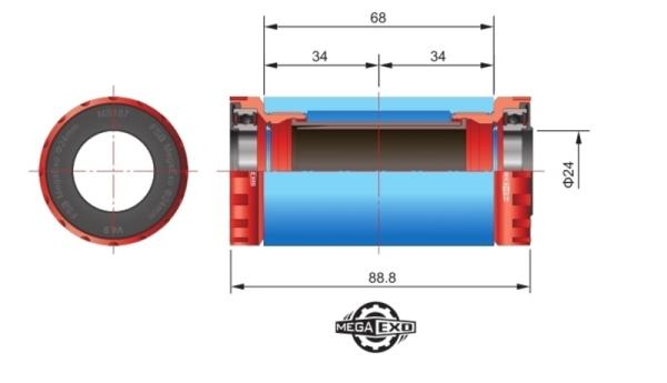 FSA stredové zloženie BB-6200, Road MegaExo 24 (OEM)