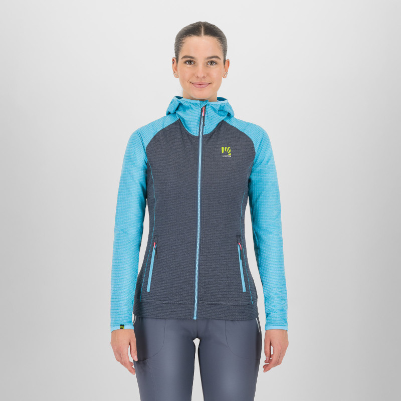 Karpos AMBRIZZOLA dámska FULL-ZIP mikina s kapucňou ombre blue/bachelor b. 2