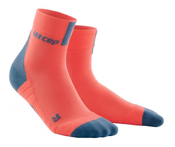 CEP krátke kompresné ponožky 3.0 korálová/šedá