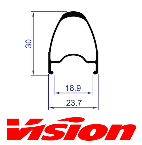 VISION ráfik Team 30 DB predný, 24 dier