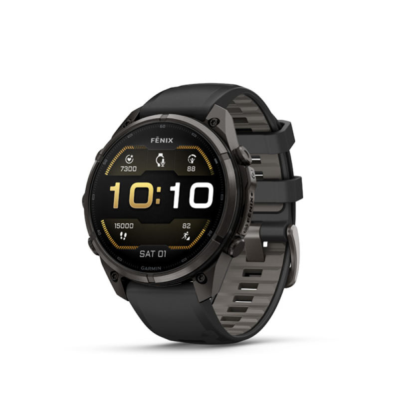 Garmin fenix 9 Pro - 47mm, AMOLED, Sapphire, Carbon Gray DLC Titanium, Black/Pebble Gray b