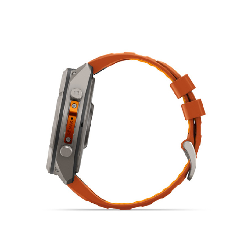 Garmin fenix 9 Pro - inReach, 51mm, AMOLED, Sapphire, Titanium, Autumn Orange/Spark Orange 5