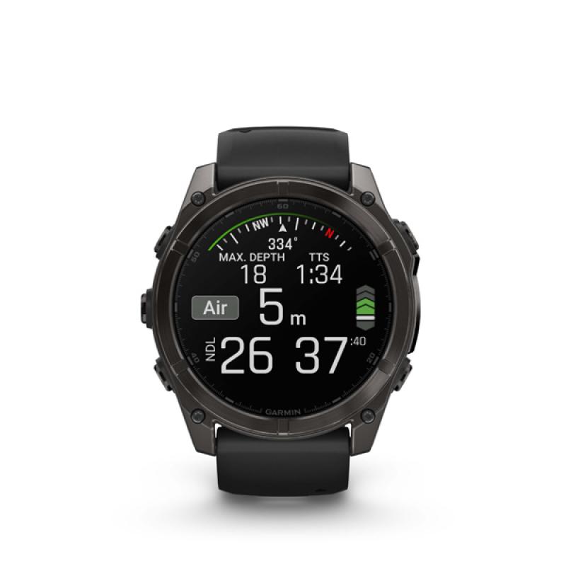 Garmin fenix 8 - 51mm, AMOLED, Sapphire, Carbon Gray DLC Titanium, Black/Pebble Gray band