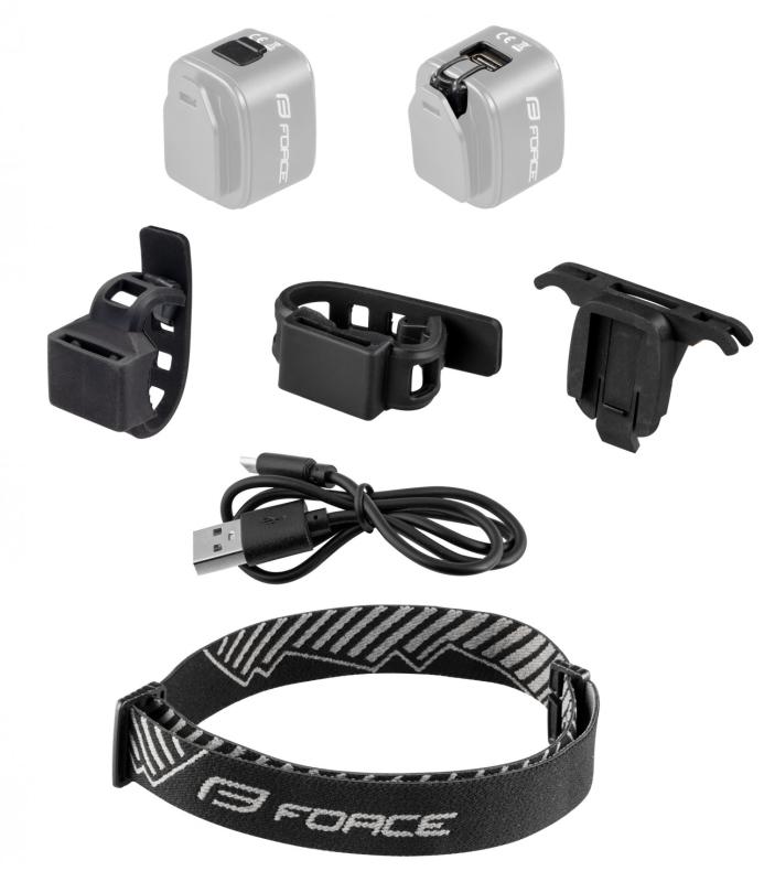 FORCE blikačka predná/zadná FLEA 200LM USB, čierna 3