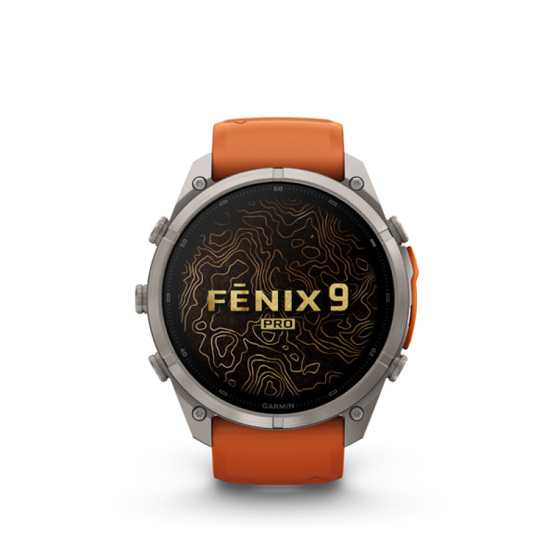 Garmin fenix 9 Pro - inReach, 51mm, AMOLED, Sapphire, Titanium, Autumn Orange/Spark Orange 3