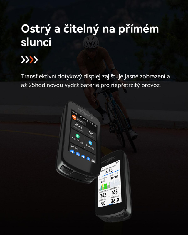 Cyklopočítač MAGENE SMART GPS C606 PRO dotykový USB 18