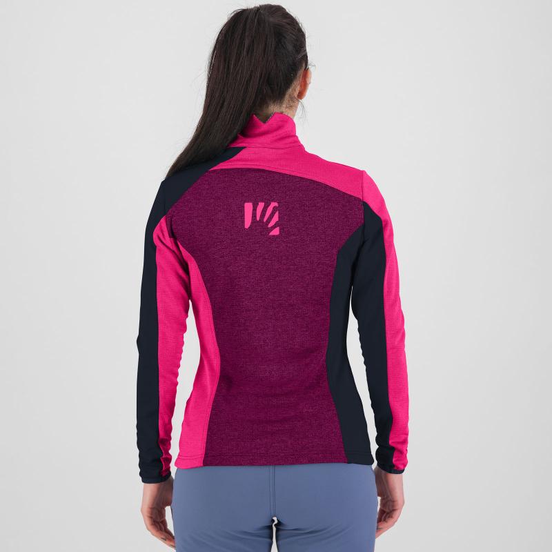 Karpos FEDERA HALF-ZIP dámska flíska Boysenberry/Pink/Vulcan