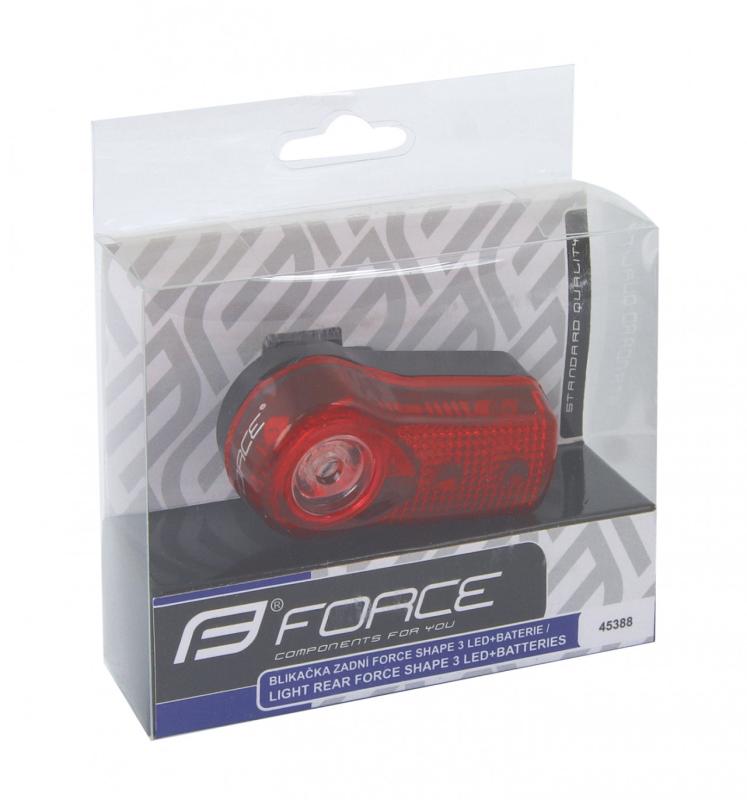 FORCE blikačka zadná SHAPE 3 diódy + batérie 3
