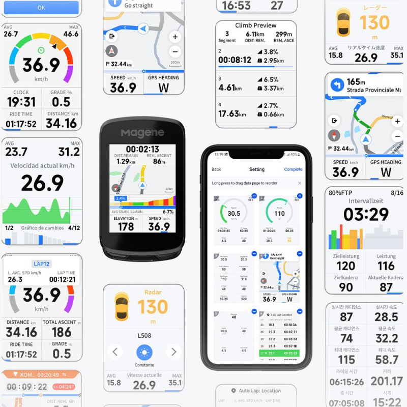 Cyklopočítač MAGENE SMART GPS C606 PRO dotykový USB 10