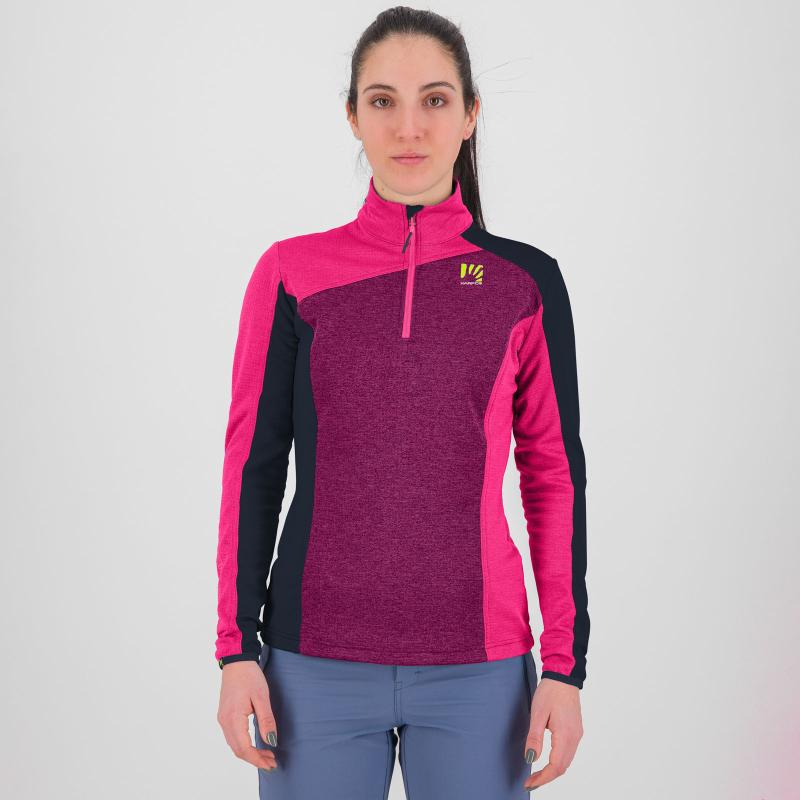 Karpos FEDERA HALF-ZIP dámska flíska Boysenberry/Pink/Vulcan