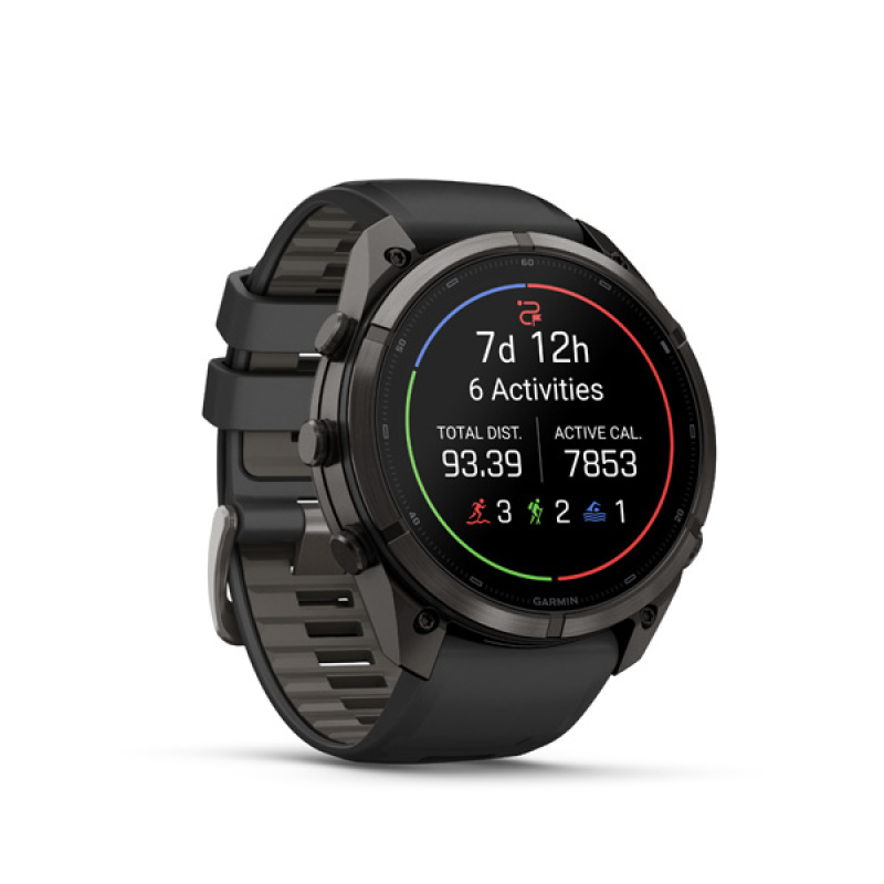Garmin fenix 9 Pro - inReach, 51mm, AMOLED, Sapphire, Carbon Gray DLC Titanium, Black/Pebb 5