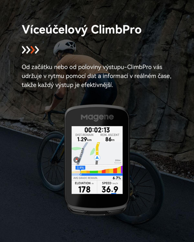 Cyklopočítač MAGENE SMART GPS C606 PRO dotykový USB 13