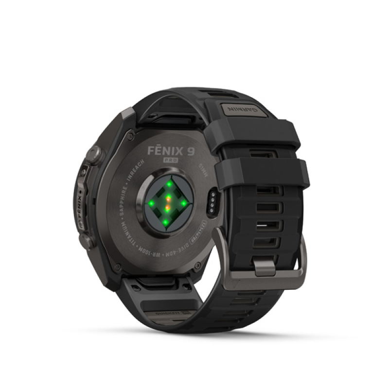Garmin fenix 9 Pro - inReach, 51mm, AMOLED, Sapphire, Carbon Gray DLC Titanium, Black/Pebb 4