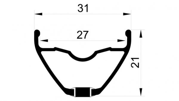 REMERX ráfik RX 2027 (27,5"+)  584x27 BA + nit, 32 dier, FV