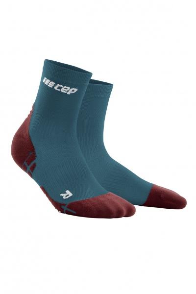CEP krátke ponožky ultralight petrol/dark red