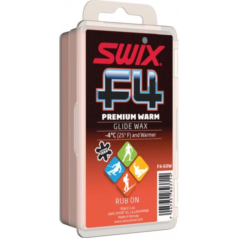 SWIX sklzový vosk F4 warm 60g s korkom