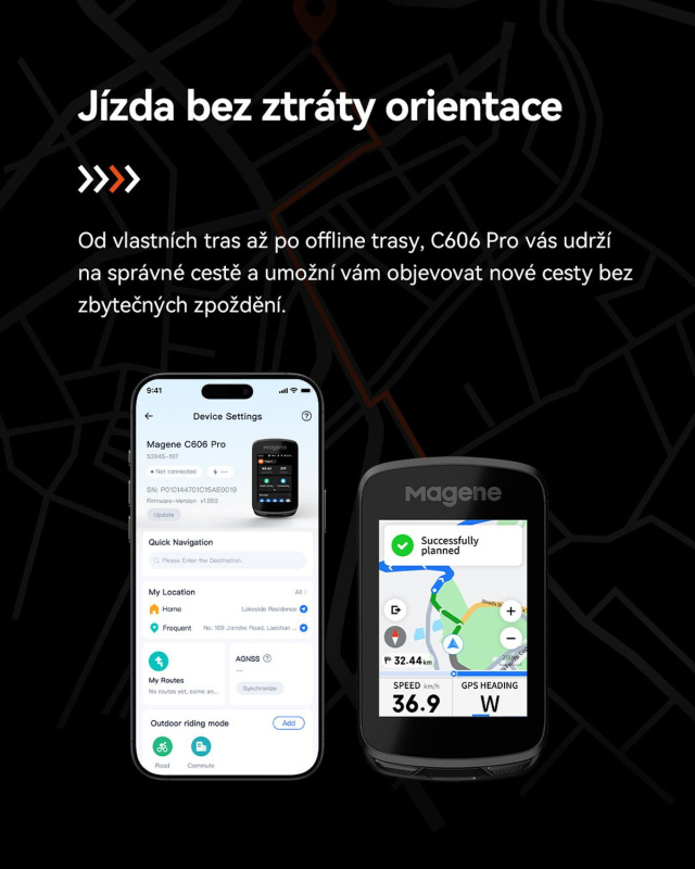 Cyklopočítač MAGENE SMART GPS C606 PRO dotykový USB 14