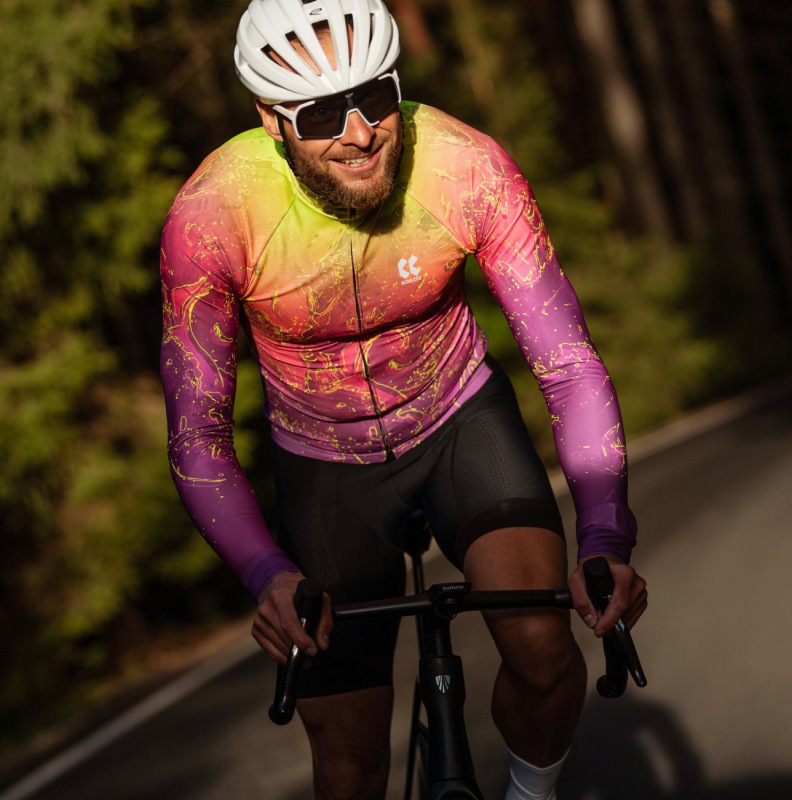 Cyklistický dres KALAS MOTION Z6 dlhý rukáv Neon Lava Blend 2